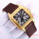 2017 Clone Cartier Santos Watch Yellow Gold case Brown Leather (7)_th.jpg